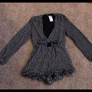 Papaya ruffled romper